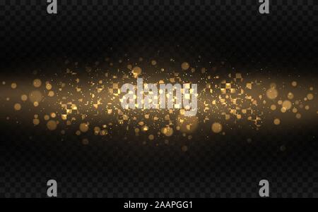 Christmas Sparkling Background with Golden Bokeh Effect Stock Vector ...