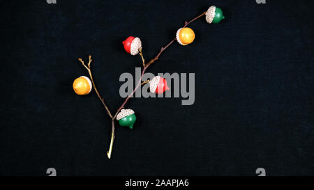 Decorative acorns on the branch Stock Photo