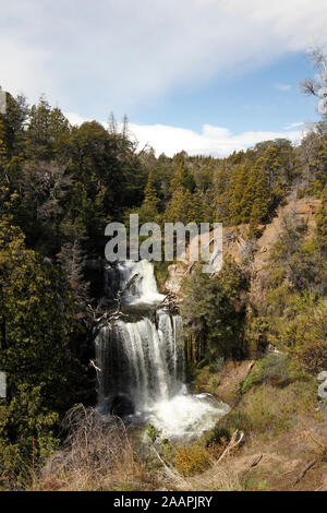 Nant y Fall Waterfalls Provincial Reserve near Trevelin and Esquel, Chubut, Argentina, Patagonia, Stock Photo