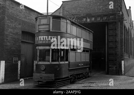 Leeds Shunter Tram no 399 at Swinegate Depot Circa 1950s Stock Photo