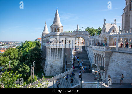 The iconic Halaszbastya (Fishermans Bastion), Budapest, Hungary. Budapest, Hungary Stock Photo