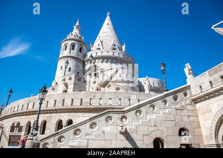 The iconic Halaszbastya (Fishermans Bastion), Budapest, Hungary. Budapest, Hungary Stock Photo