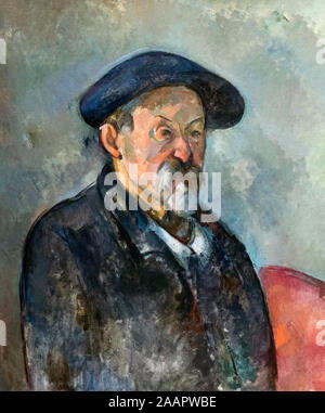 Cezanne. Self-Portrait with a Beret by Paul Cezanne (1839-1906), oil on canvas, c.1898-1900 Stock Photo