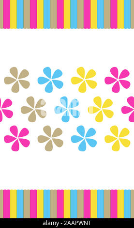 colorful floral design pattern background Stock Photo