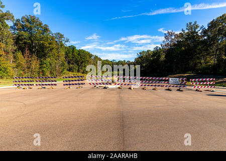 Road Closure baricades at end of road Stock Photo