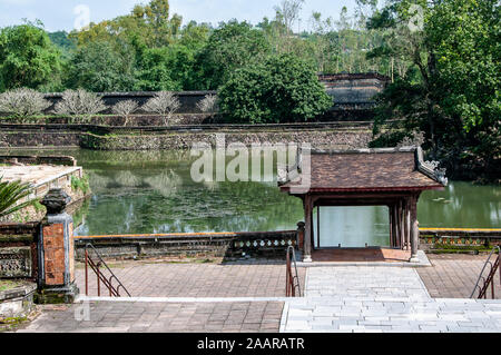 Views of the park around the Tu Duc mausoleum, near the Perfume River and Hue, Vietnam. Stock Photo