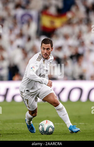 Estadio Santiago Bernabeu, Madrid, Spain. 23rd Nov, 2019. La Liga Football, Real Madrid versus Real Sociedad; Eden Hazard (Real Madrid) breaks forward on the ball - Editorial Use Credit: Action Plus Sports/Alamy Live News Stock Photo