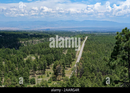 Jemez Mountain Trail National Scenic Byway near Jemez Springs, New Mexico Stock Photo