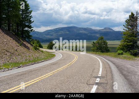 Jemez Mountain Trail Scenic Byway near Valles Caldera, New Mexico Stock Photo