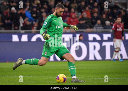 Milan, Italy. 01st Jan, 2016. Gianluigi Donnarumma of AC Milan during the Serie A match between AC Milan and Napoli at Stadio San Siro, Milan, Italy on 23 November 2019. Photo by Mattia Ozbot. Editorial use only, license required for commercial use. No use in betting, games or a single club/league/player publications. Credit: UK Sports Pics Ltd/Alamy Live News Stock Photo