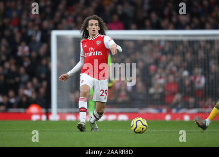 London, UK. 23rd Nov, 2019. Matteo Guendouzi (A) at the Arsenal v Southampton English Premier League match, at the Emirates Stadium, London, UK on November 23, 2019. **Editorial use only, license required for commercial use. No use in betting, games or a single club/league/player publications** Credit: Paul Marriott/Alamy Live News Stock Photo