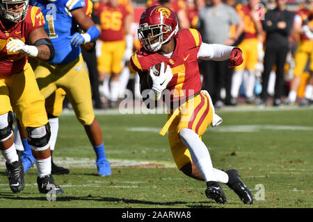 Los Angeles, CA. 23rd Nov, 2019. USC Trojans running back Stephen Carr #7 runs in action during the first quarter of the NCAA Football game between the USC Trojans and the UCLA Bruins at the Coliseum in Los Angeles, California.Mandatory Photo Credit : Louis Lopez/CSM/Alamy Live News Stock Photo