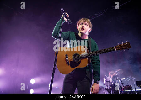 Manchester, UK. 23rd November 2019. Lewis Capaldi performs at the Manchester  Academy  on his completely sold out UK tour, Manchester 2019-11-23 . Credit:  Gary Mather/Alamy Live News Stock Photo