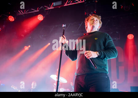 Manchester, UK. 23rd November 2019. Lewis Capaldi performs at the Manchester  Academy  on his completely sold out UK tour, Manchester 2019-11-23 . Credit:  Gary Mather/Alamy Live News Stock Photo