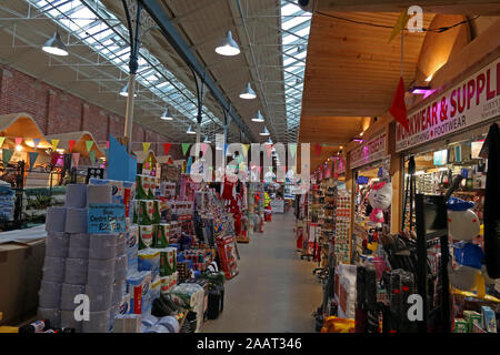 Inside Newtown Market, Market Street, Newtown, Powys, Wales, SY16 2PQ Stock Photo