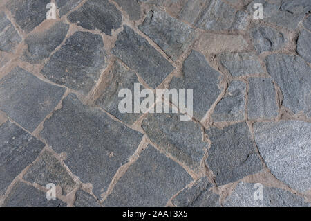 Background of gray flat stones with cement Stock Photo