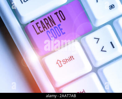 Text sign showing Learn To Code. Conceptual photo Learn to write ...