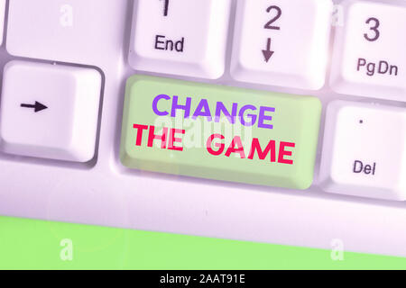 Text sign showing Change The Game. Business photo showcasing Make a movement do something different new strategies Stock Photo