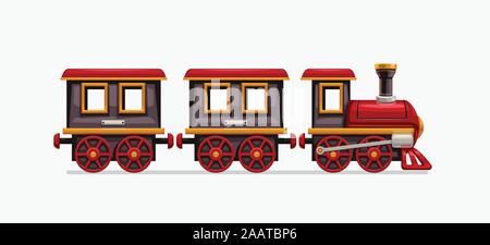 colorful cartoon train on white Stock Vector