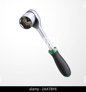 socket wrench isolated on white Stock Vector