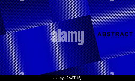 abstract vector background. overlapping line patterns in blue and white light. illustration of a dark glowing vector design Stock Vector