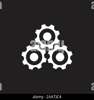 three cog machine symbol logo vector Stock Vector