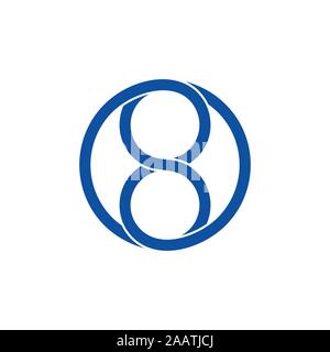 circle infinity lines number 8 logo vector Stock Vector
