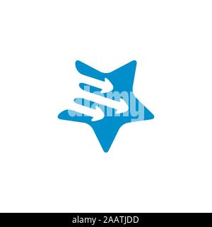 geometric star movement arrow simple logo vector Stock Vector