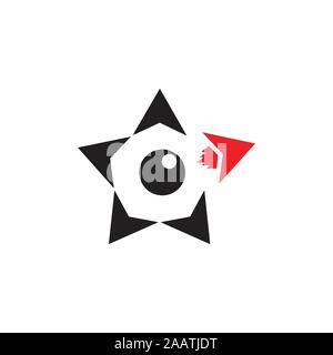 star space ship movement cute dot design logo vector Stock Vector