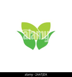 simple geometric hand hold leaf plant circle logo vector Stock Vector