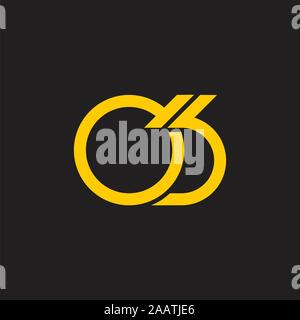 letters ob simple geometric line logo vector Stock Vector