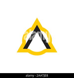 circle triangle arrow up geometric line logo Stock Vector
