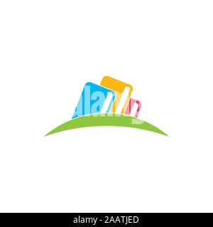 curves global book learning education logo vector Stock Vector