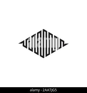 rectangle stripes geometric linear logo Stock Vector