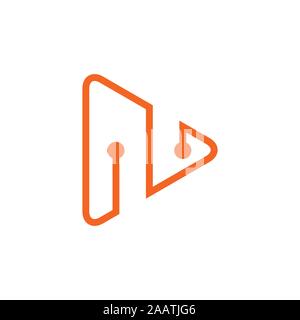 triangle linked dots line logo vector Stock Vector
