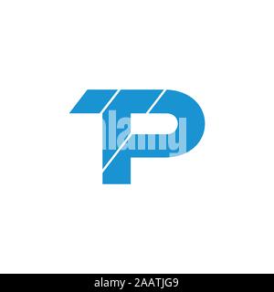 letter tp stripes geometric logo vector Stock Vector