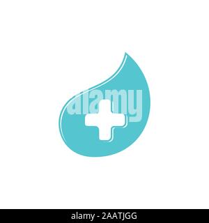 pure medical water drink logo vector Stock Vector