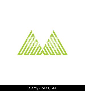 triangle stripes green mountain symbol vector Stock Vector