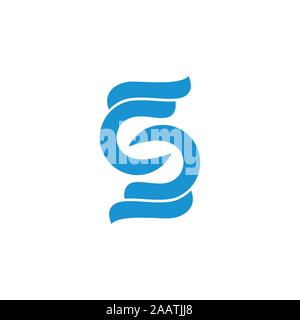letters cs linked curves wavy logo vector Stock Vector