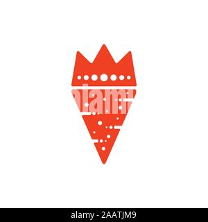 triangle king cheese pizza symbol vector Stock Vector