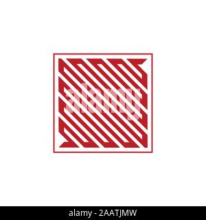 square stripes geometric linear logo Stock Vector
