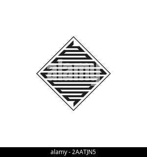 square stripes geometric linear logo Stock Vector
