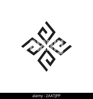 square geometric line arrow logo vector Stock Vector