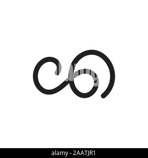 letter co loop circle ribbon logo vector Stock Vector