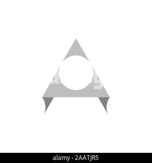 letter a triangle 3d paper logo vector Stock Vector