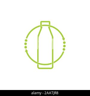 circle bottle arrow recycle symbol vector Stock Vector