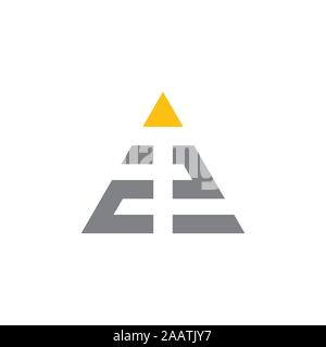 abstract geometric number two pencil shape logo vector Stock Vector
