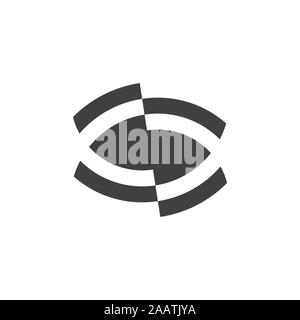 unseen eye simple geometric symbol vector Stock Vector