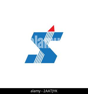 letter s stripes motion arrow geometric logo vector Stock Vector