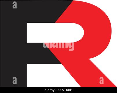 letter fr linked colorful geometric logo vector Stock Vector